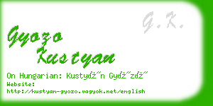 gyozo kustyan business card